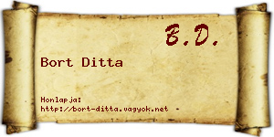 Bort Ditta névjegykártya